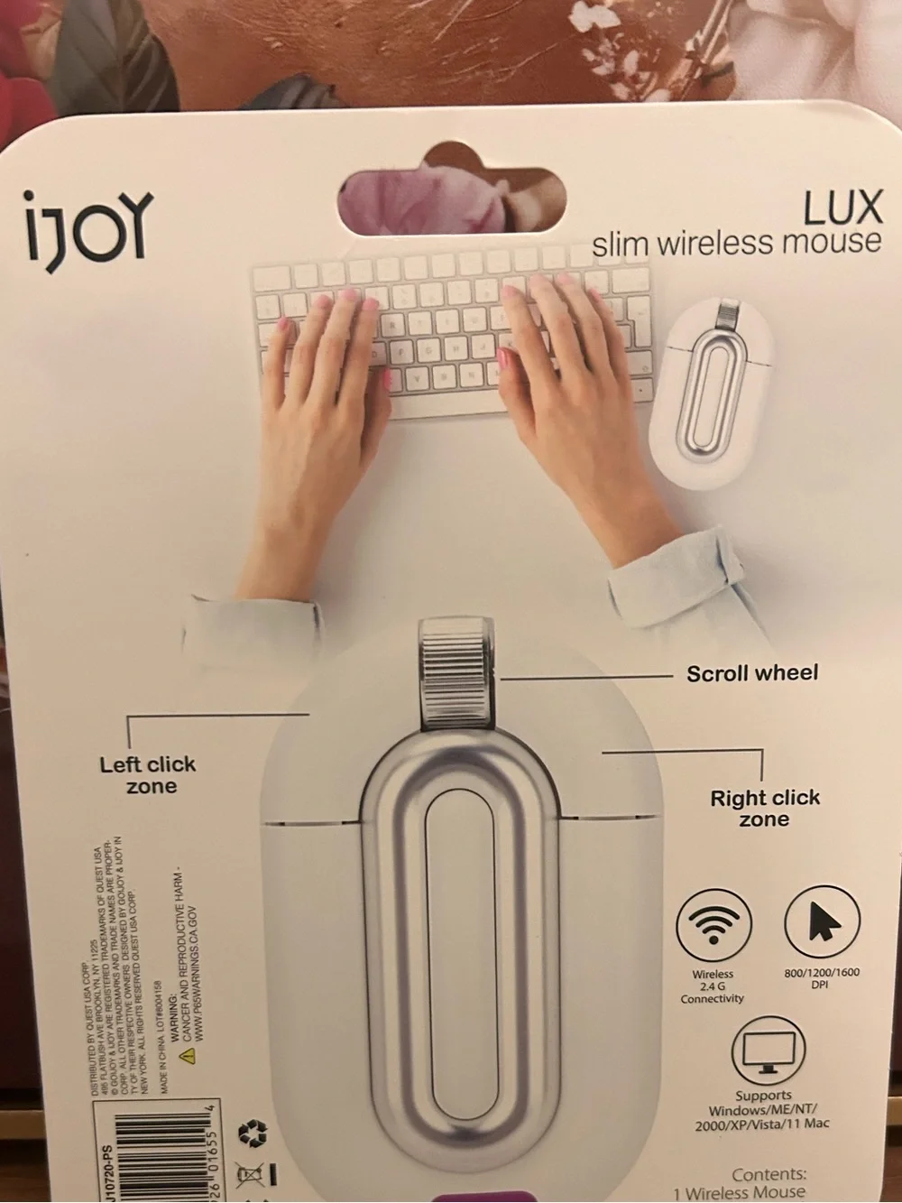 iJoy LUX Slim Wireless Mouse - Silver